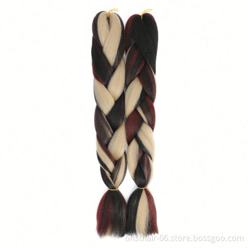 MYZYR Ombre Braiding Hair K Anek Alon Synthetic Braiding Hair Crochet Hair Extensions Grey Blonde Pink Blue African American 24"